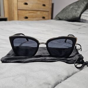 Quay Australia Black Cat-Eye Sunglasses